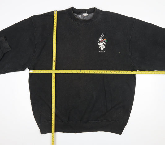 Mens UK Size XL Warner Bros Black Pullover Sweatshirt