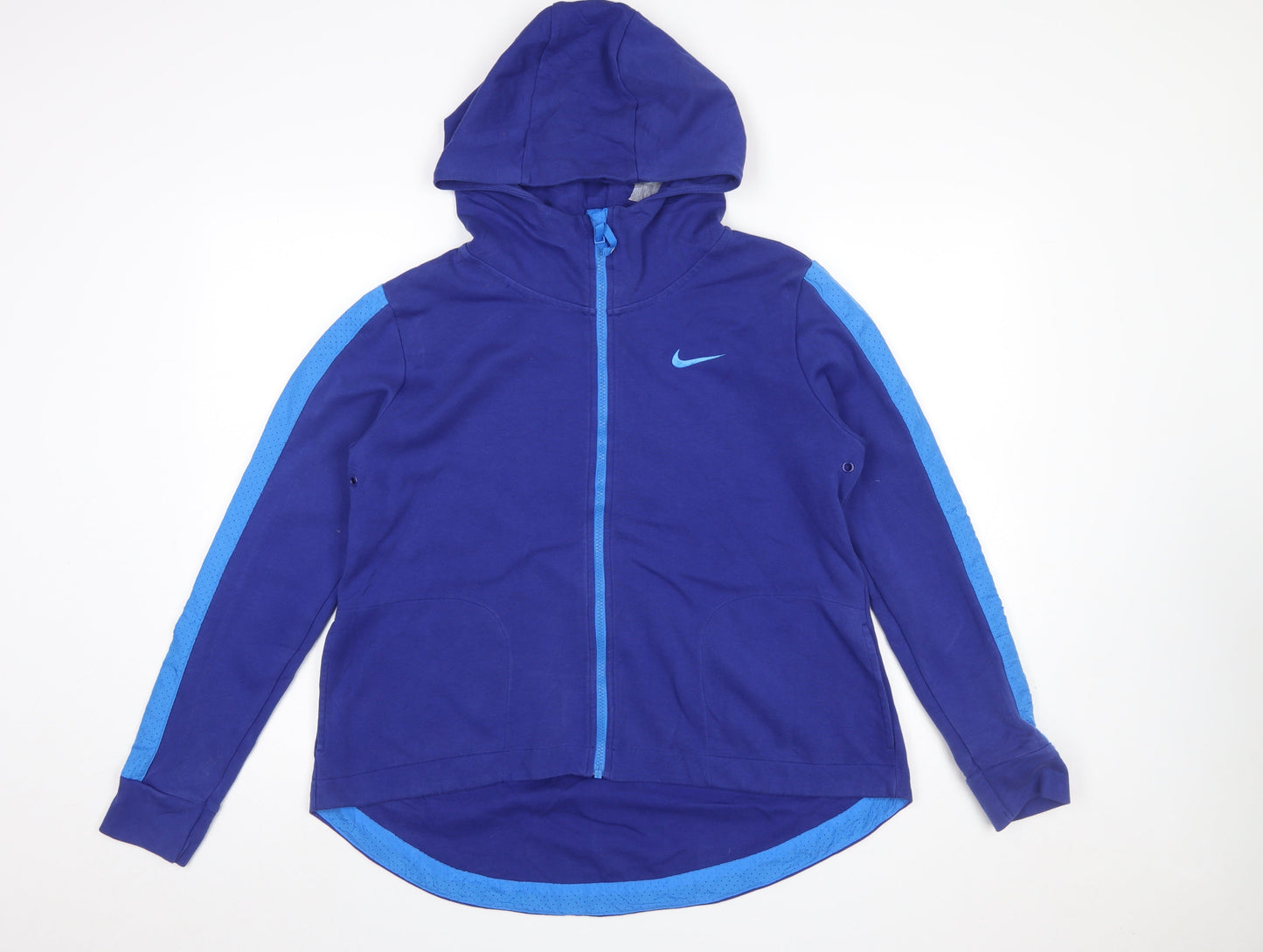 Womens UK Size M Nike Blue Full Zip Hoodie