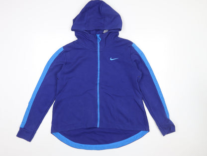 Womens UK Size M Nike Blue Full Zip Hoodie