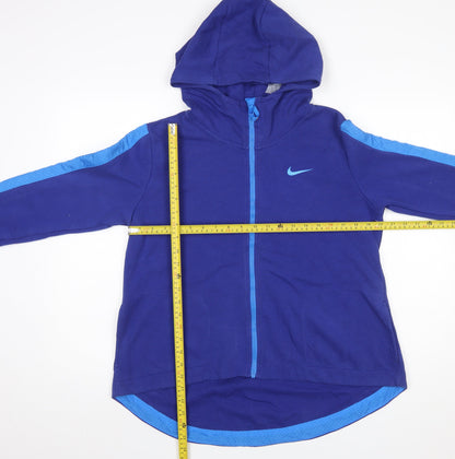 Womens UK Size M Nike Blue Full Zip Hoodie