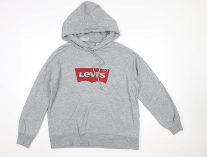 Mens UK Size M Levi's Grey Pullover Hoodie