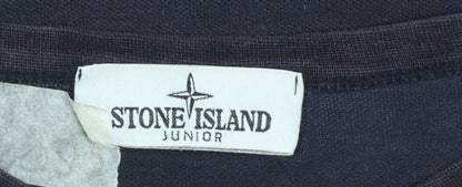 Boys UK Size 14 Years Stone Island Black Basic T-Shirt
