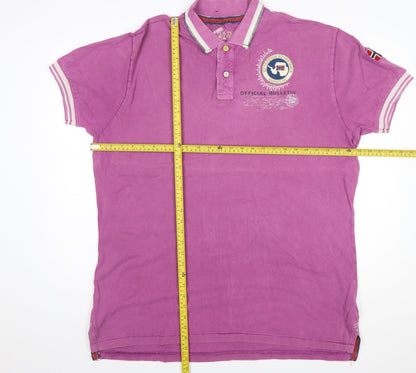 Napapijri Men’s Pink 3XL Cotton Polo Shirt Casual Logo Style