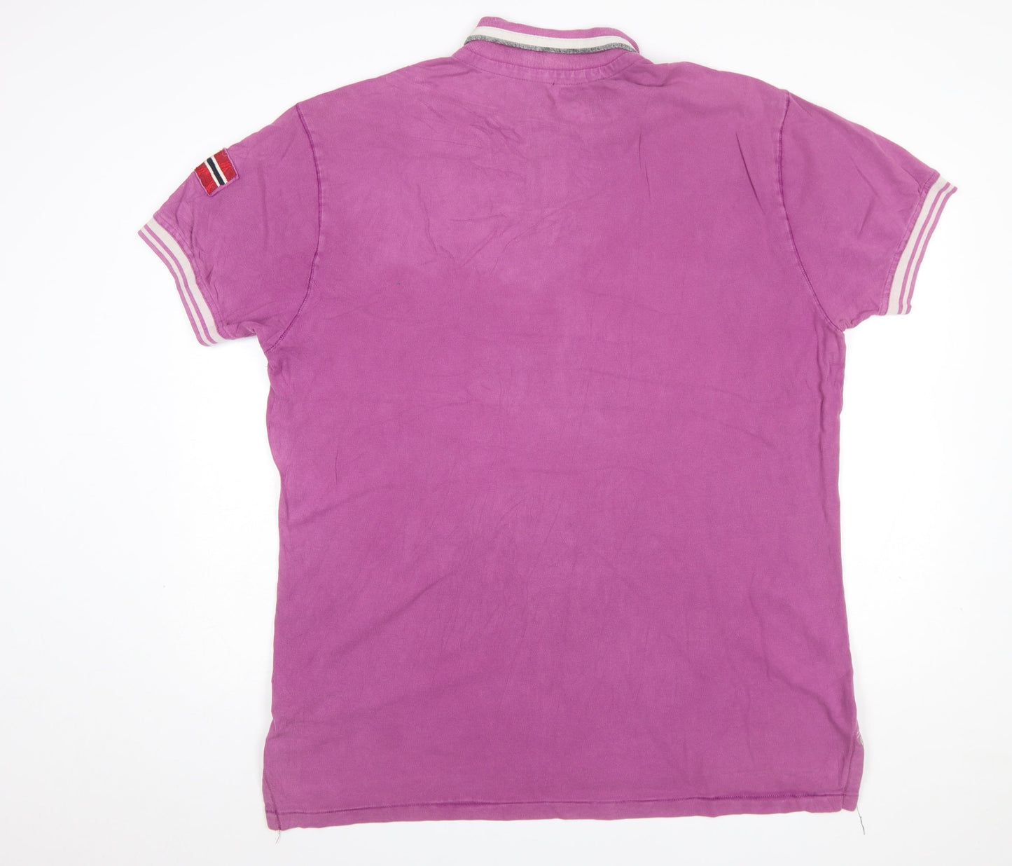 Napapijri Men’s Pink 3XL Cotton Polo Shirt Casual Logo Style