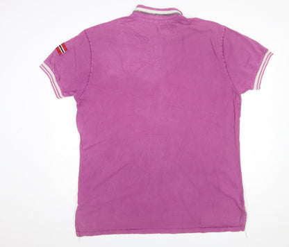 Napapijri Men’s Pink 3XL Cotton Polo Shirt Casual Logo Style