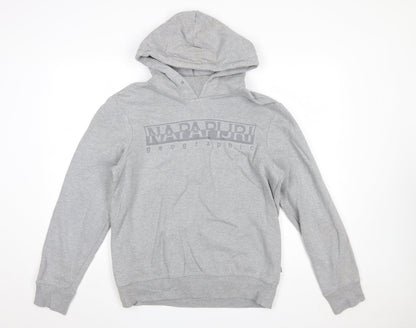 Mens UK Size M Napapijri Grey Pullover Hoodie