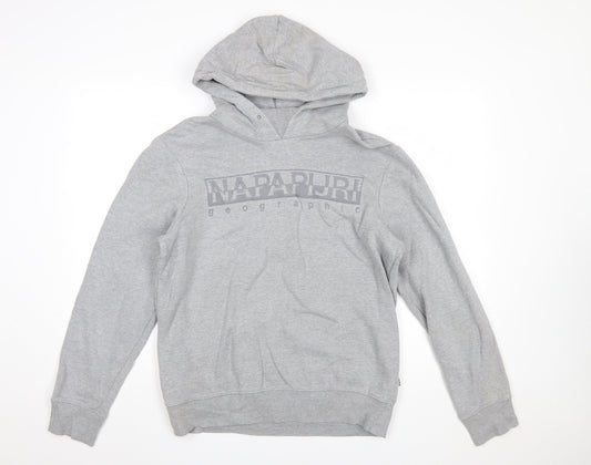 Mens UK Size M Napapijri Grey Pullover Hoodie