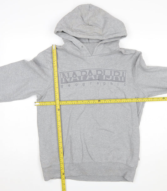 Mens UK Size M Napapijri Grey Pullover Hoodie