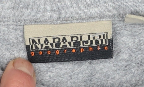 Mens UK Size M Napapijri Grey Pullover Hoodie