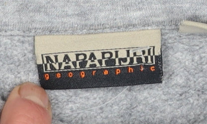 Mens UK Size M Napapijri Grey Pullover Hoodie