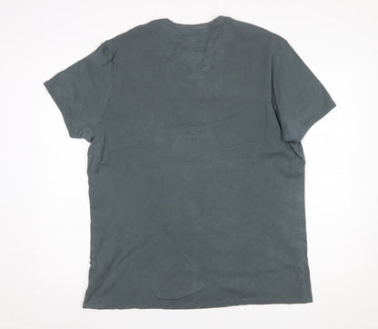 G-Star Raw Men’s Grey 2XL V-Neck Short Sleeve Cotton T-Shirt