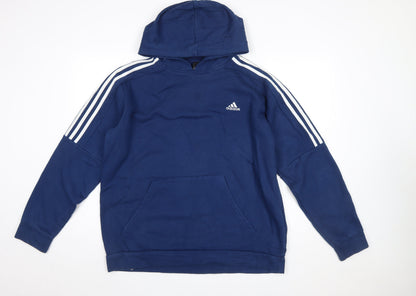 Mens UK Size L adidas Blue Pullover Hoodie