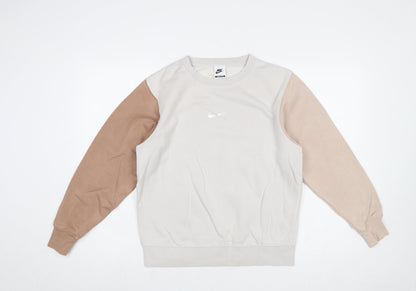Womens UK Size XS Nike Beige Pullover Sweatshirt