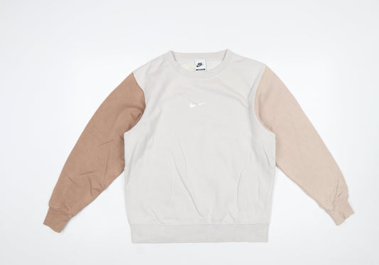 Womens UK Size XS Nike Beige Pullover Sweatshirt