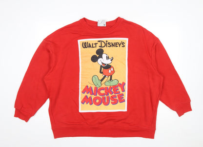 Womens UK Size L Disney Red Pullover Sweatshirt