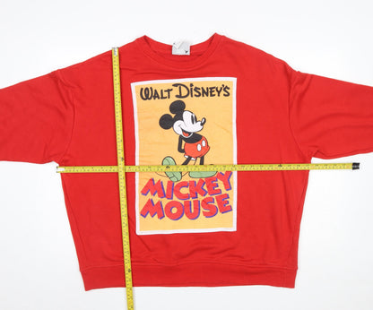 Womens UK Size L Disney Red Pullover Sweatshirt