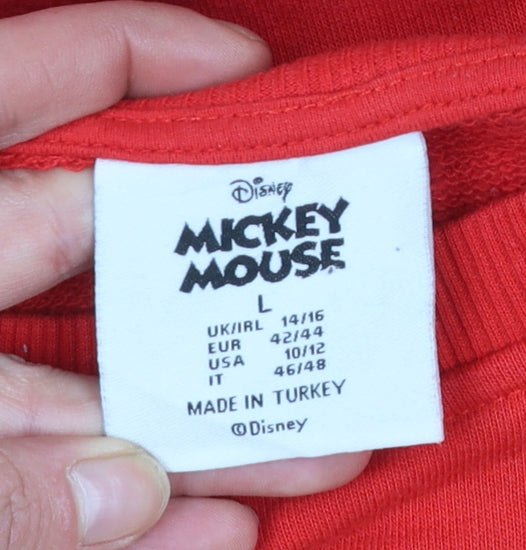 Womens UK Size L Disney Red Pullover Sweatshirt