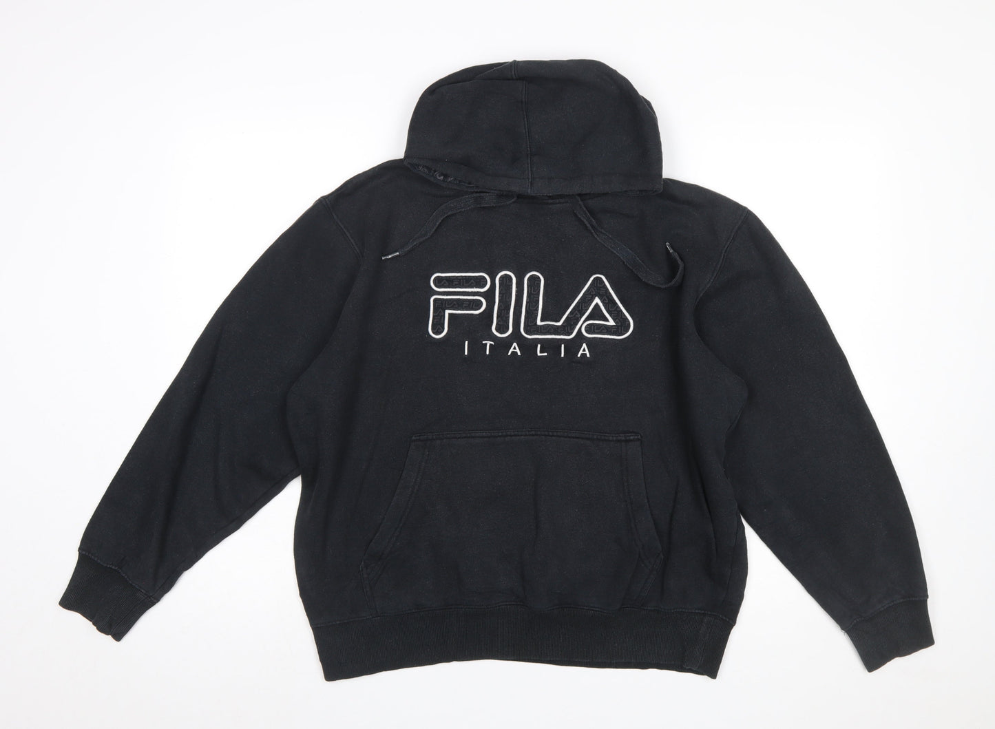 Mens UK Size L FILA Black Pullover Hoodie
