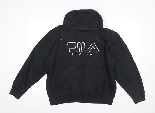 Mens UK Size L FILA Black Pullover Hoodie