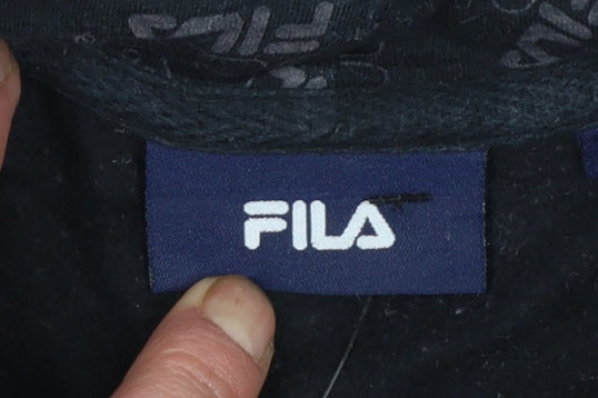 Mens UK Size L FILA Black Pullover Hoodie