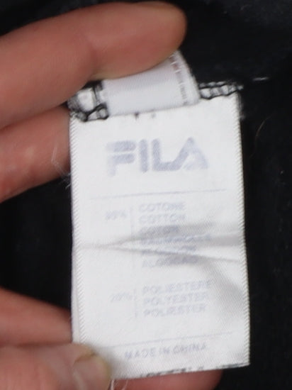 Mens UK Size L FILA Black Pullover Hoodie
