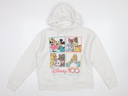 Womens UK Size S Primark White Pullover Hoodie