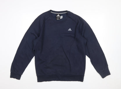 Mens UK Size M adidas Blue Pullover Sweatshirt