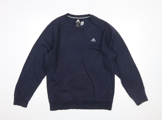 Mens UK Size M adidas Blue Pullover Sweatshirt