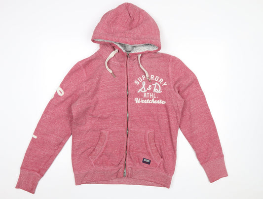 Womens UK Size XL Superdry Pink Full Zip Hoodie