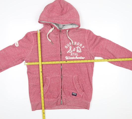 Womens UK Size XL Superdry Pink Full Zip Hoodie