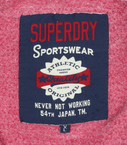 Womens UK Size XL Superdry Pink Full Zip Hoodie
