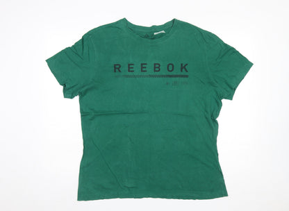 Reebok Men's Green XL Sports Graphic Print T-Shirt