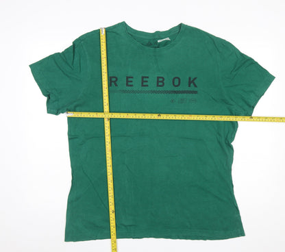 Reebok Men's Green XL Sports Graphic Print T-Shirt