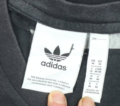 adidas Men's Black Short Sleeve Retro Sports T-Shirt Size M