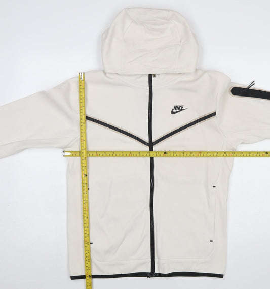 Mens UK Size S Nike Ivory Full Zip Hoodie