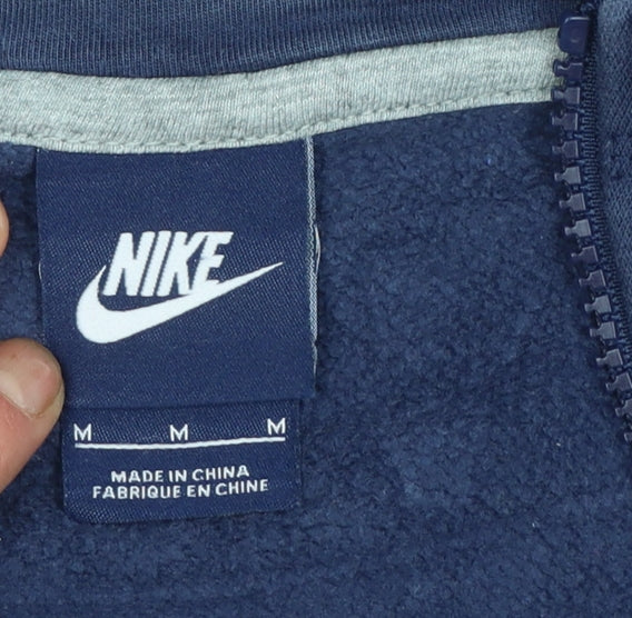 Mens UK Size M Nike Blue Full Zip Hoodie