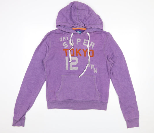 Womens UK Size L Superdry Purple Pullover Hoodie