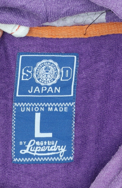 Womens UK Size L Superdry Purple Pullover Hoodie