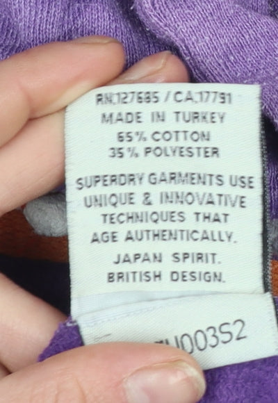 Womens UK Size L Superdry Purple Pullover Hoodie