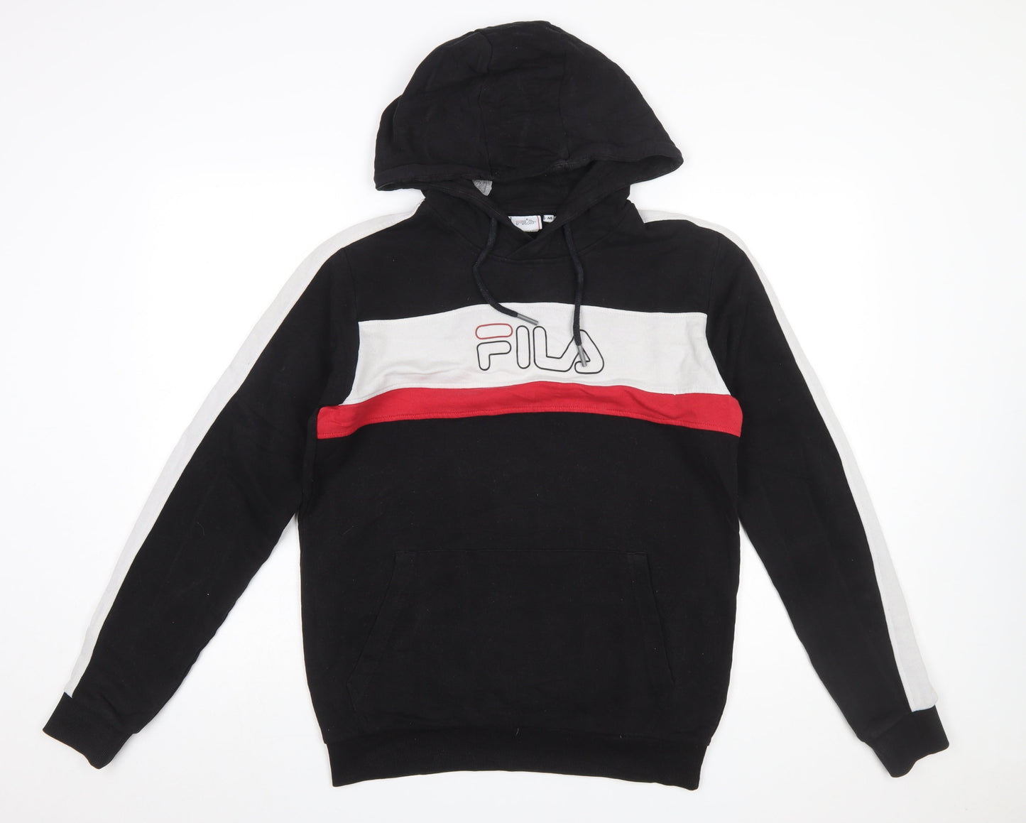 Mens UK Size M FILA Black Pullover Hoodie