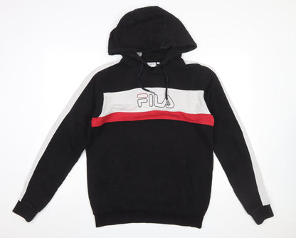 Mens UK Size M FILA Black Pullover Hoodie