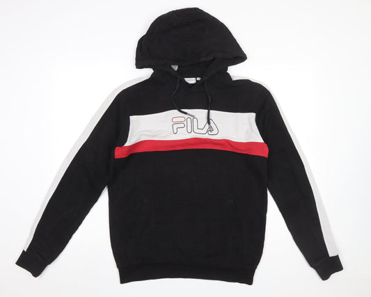 Mens UK Size M FILA Black Pullover Hoodie