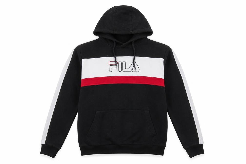 Mens UK Size M FILA Black Pullover Hoodie