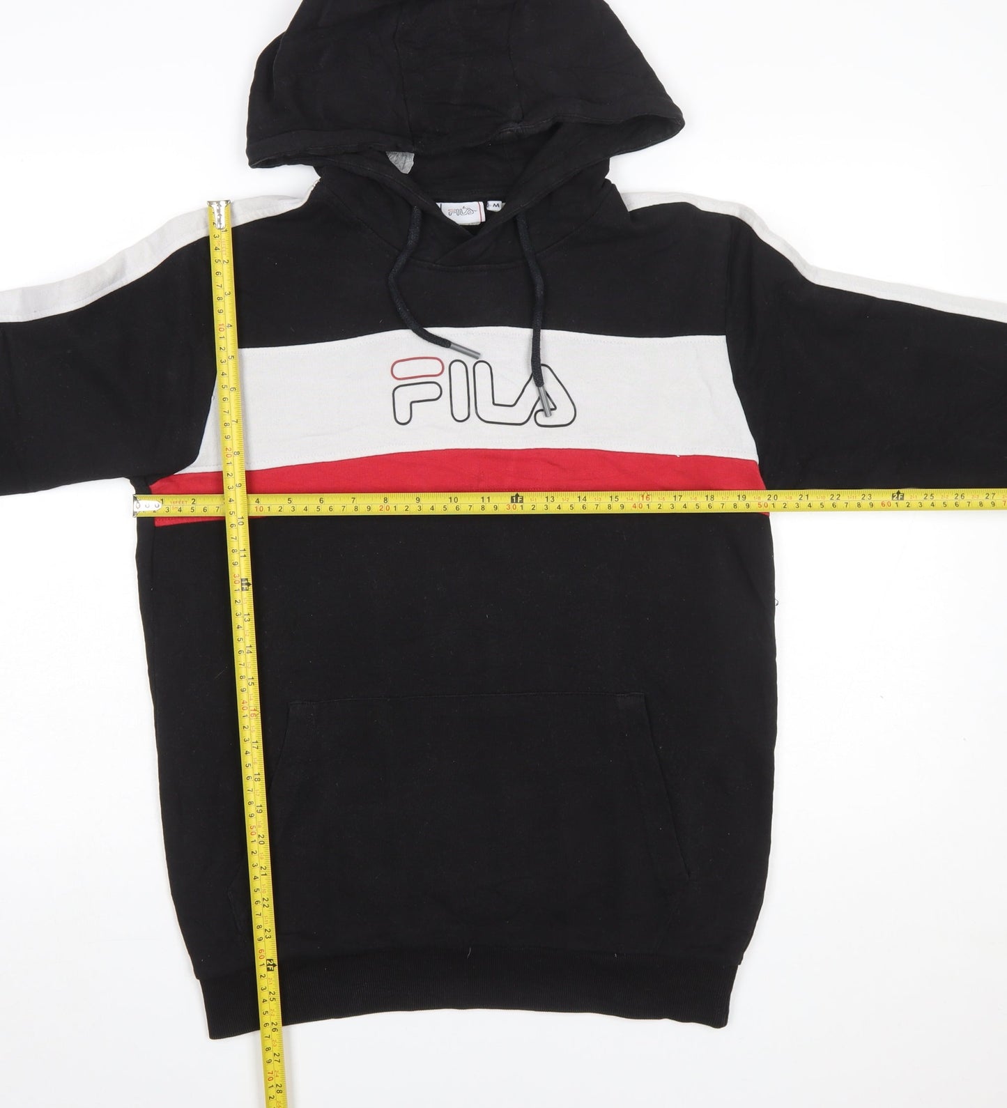 Mens UK Size M FILA Black Pullover Hoodie