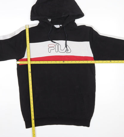 Mens UK Size M FILA Black Pullover Hoodie