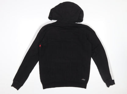 Mens UK Size M FILA Black Pullover Hoodie