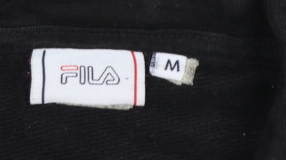 Mens UK Size M FILA Black Pullover Hoodie