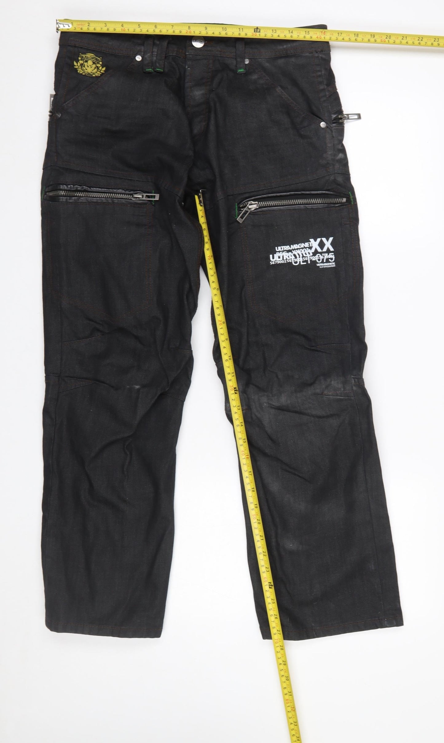 Mens UK Size 32 ULTRAMAGNETIC Regular Fit Straight Black Jeans