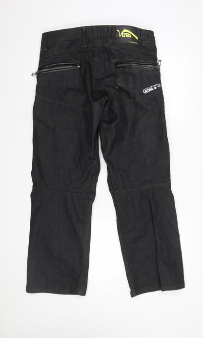 Mens UK Size 32 ULTRAMAGNETIC Regular Fit Straight Black Jeans