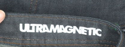 Mens UK Size 32 ULTRAMAGNETIC Regular Fit Straight Black Jeans